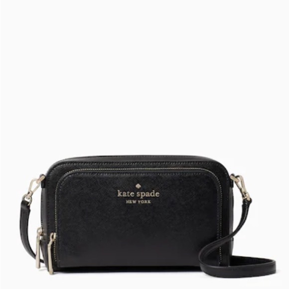 kate spade Handbags - Kate Spade Black Staci Dual Zip Around Crossbody Purse Bag